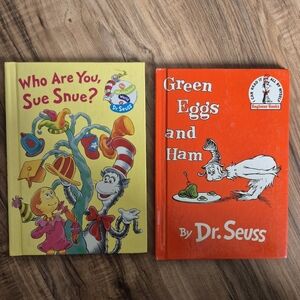 2 Dr. Seuss Books Green Eggs And Ham And Who Are You Sue Snue? 1988 And 1997